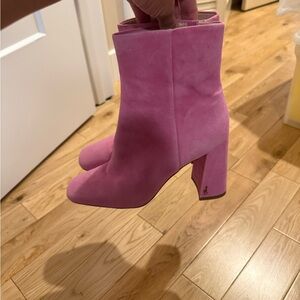 Sam Edelman Pink Suede Ankle Booties